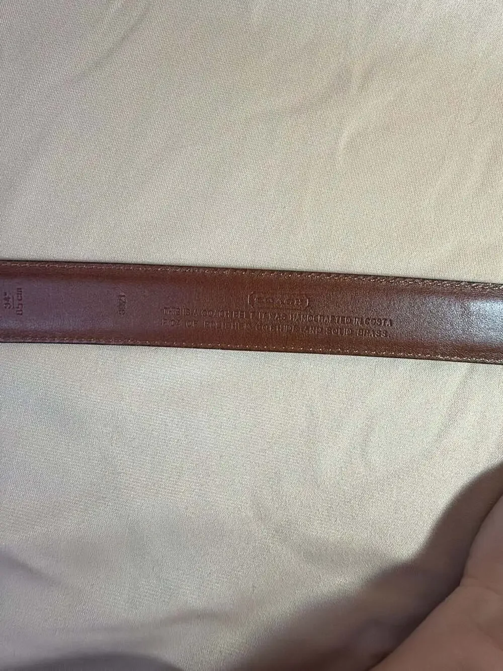 Coach Burgundy Patent Leather Belt with Brass Buckle